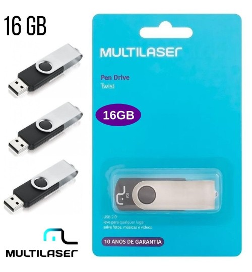 PEN DRIVE 16GB TWIST PD588 MULTILASER