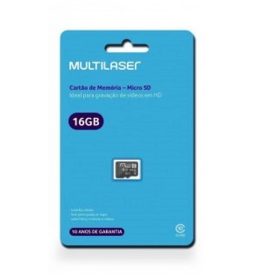 CARTÃO DE MEMÓRIA MICROSD 16GB MULTILASER